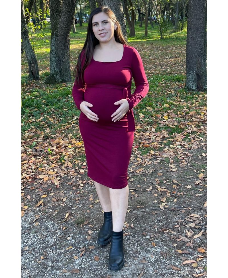 Women's Basic Square Neck Midi Dress