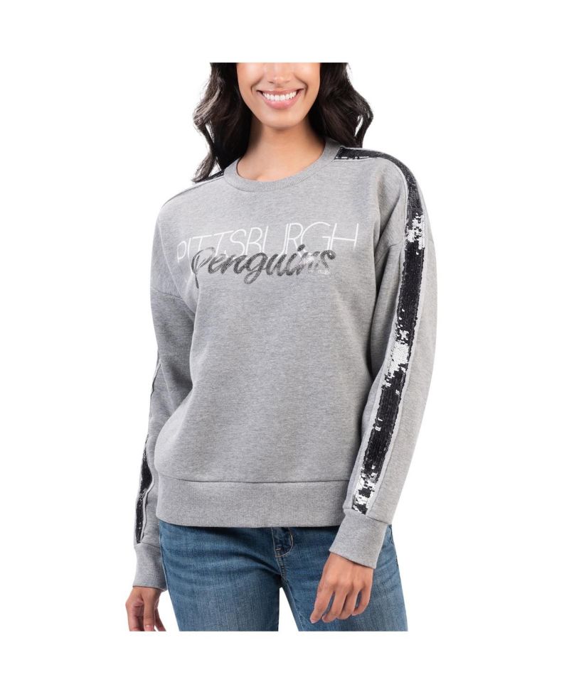 Women's Gray Pittsburgh Penguins Penalty Box Pullover Sweatshirt