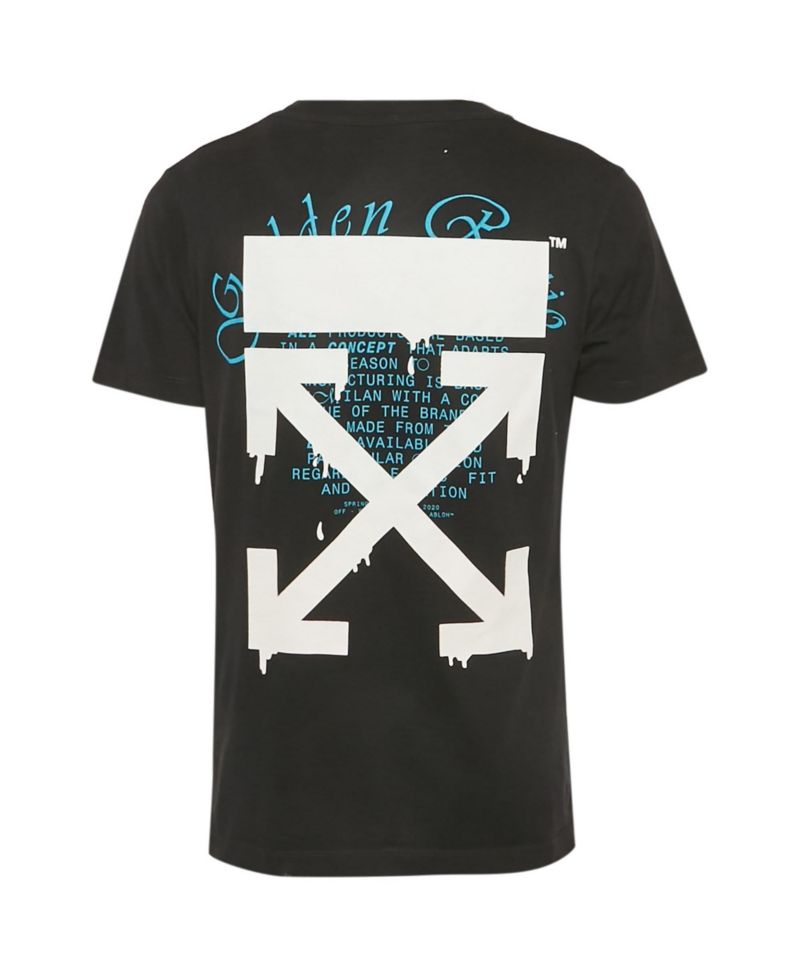 Men's Tape Arrow Print Cotton Crew Neck T-Shirt