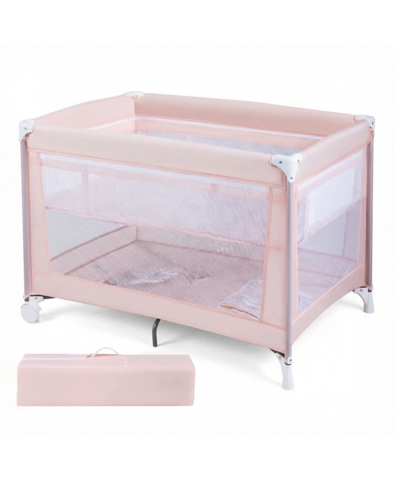 Portable Baby Playard with Soft Mattress, Breathable Mesh Sides