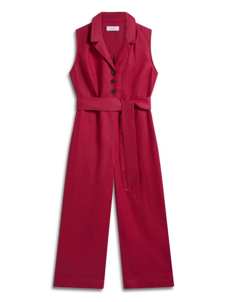 Women's Destiny Collared Linen Jumpsuit