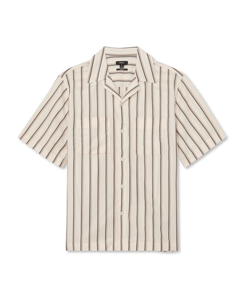 Men's Saint Lyocell Stripe Relaxed Cuban-Collar Shirt