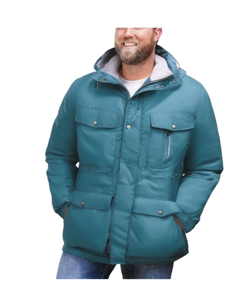 Men's by KingSize Fleece-Lined Parka with Detachable Hood and 6 Pockets
