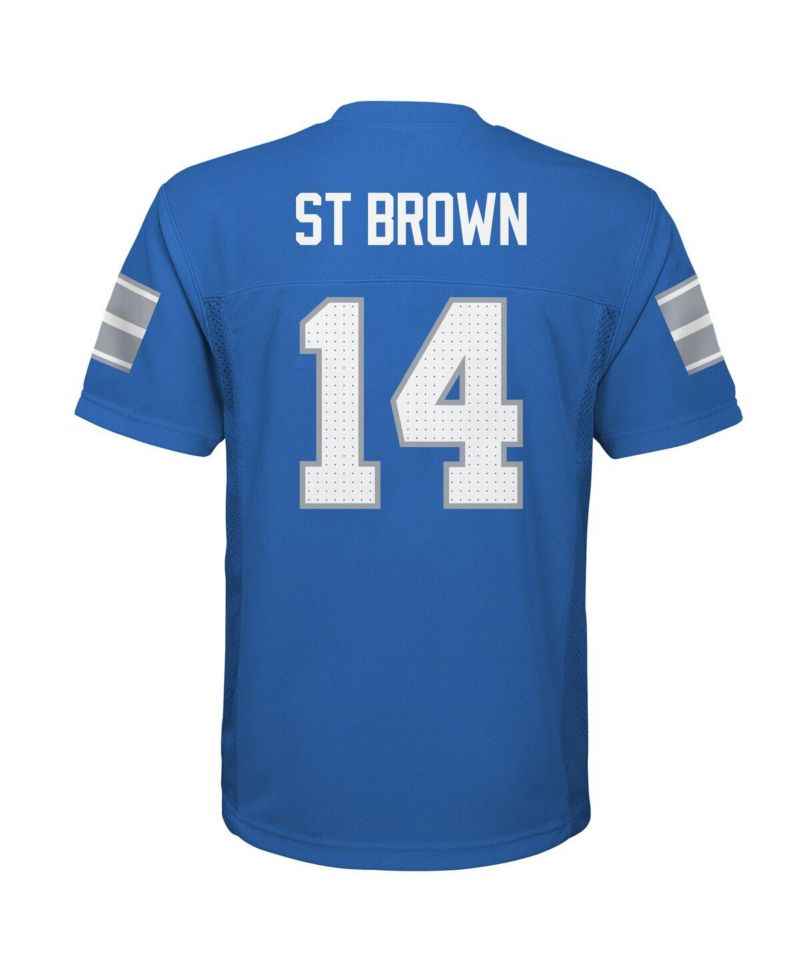 Big Boys and Girls Amon-Ra St. Brown Blue Detroit Lions Replica Player Jersey