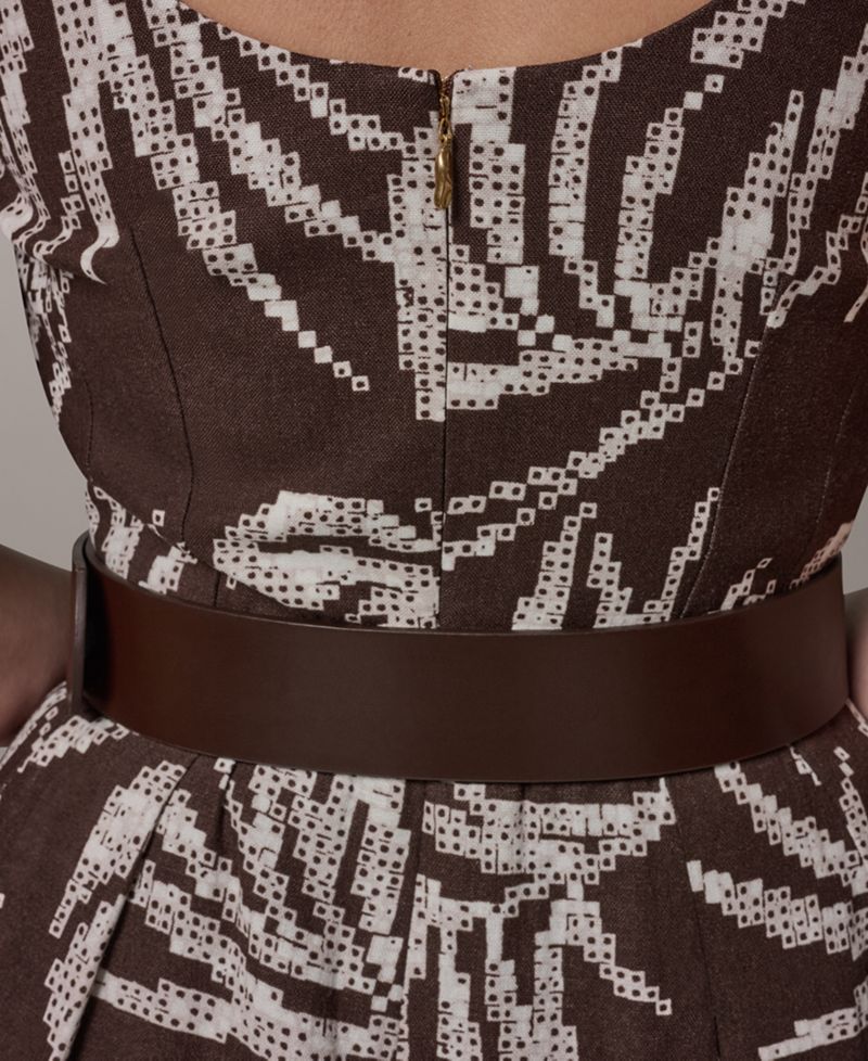 Women's Printed Square Neck Midi Dress