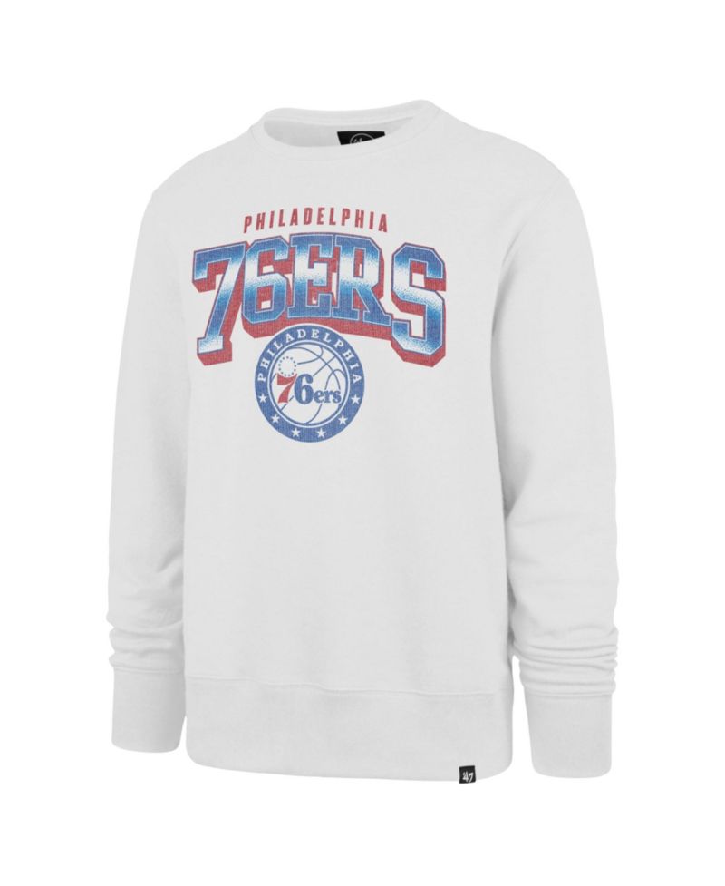 Men's '47 Cream Philadelphia 76ers Big & Tall Spotlight Headline Pullover Sweatshirt