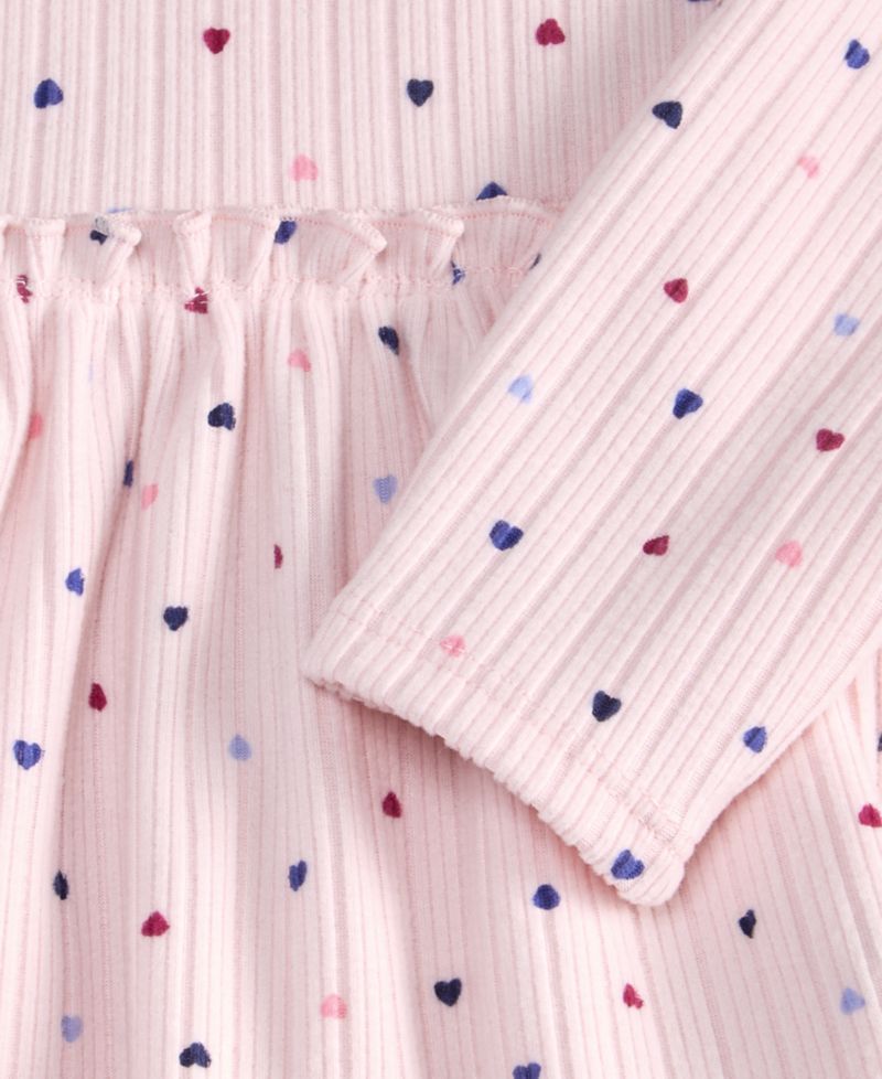 Girls' 12M-5T Star Heart Brushed Rib Top & Pants, 2-Piece Set