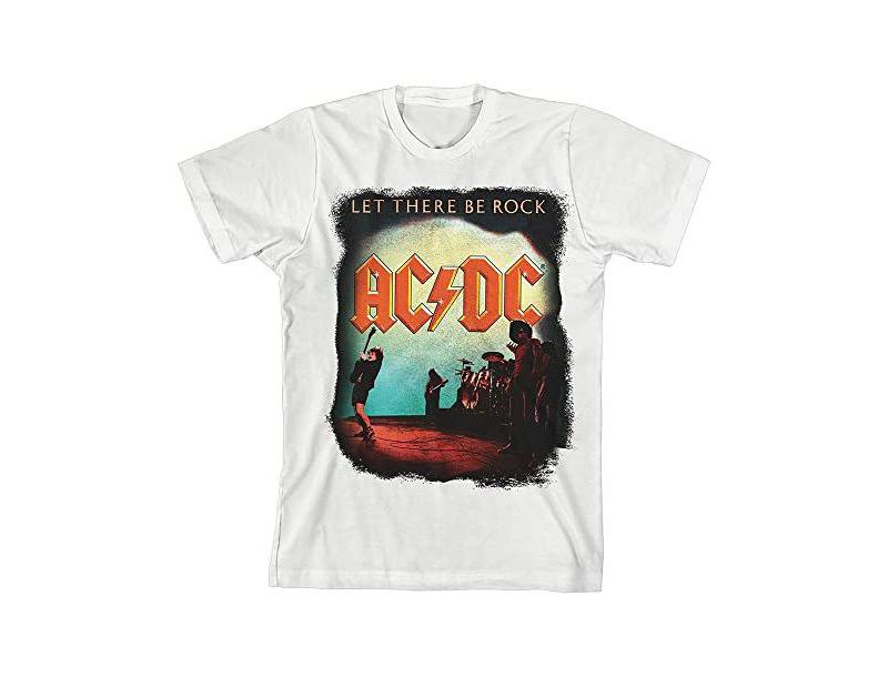 Let There Be Rock ACDC Youth Boy's White T-shirt-Medium