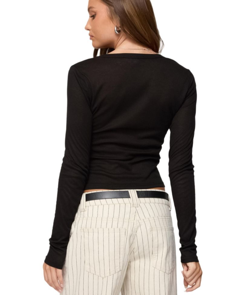 Women's Nettie Ribbed Henley Top