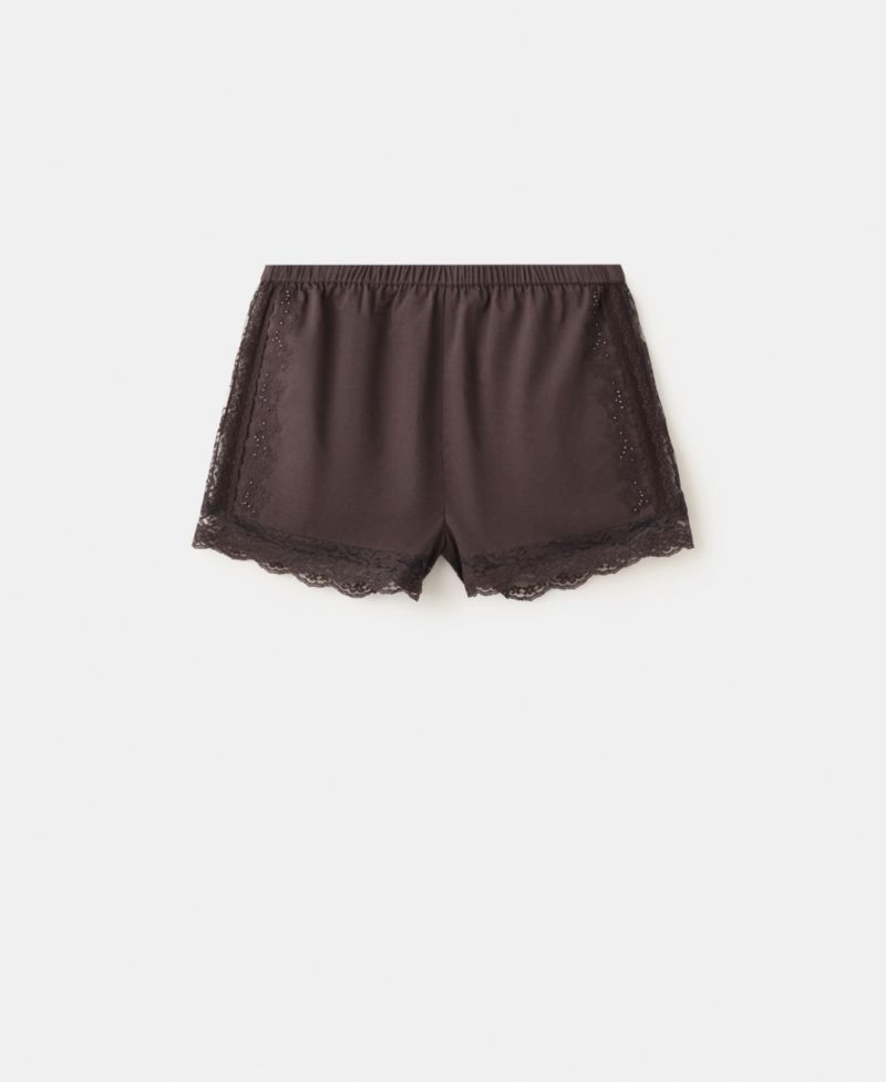 Women's Lace Detail Straight Shorts