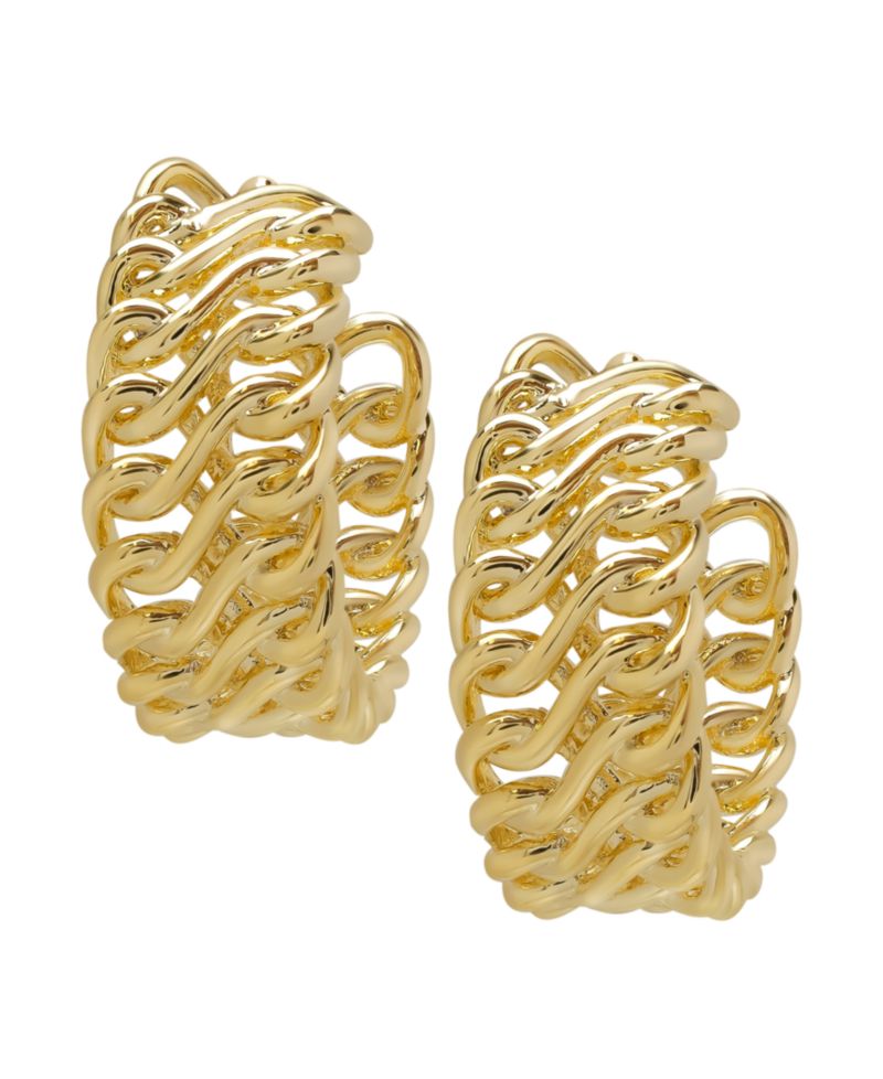 Infinity Twist Huggie 14K Gold Plate Earrings