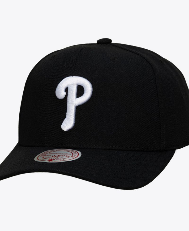Men's Black Philadelphia Phillies Black and White Pro Crown Snapback