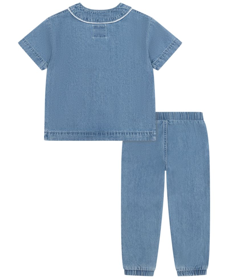 Baby Boys' Baseball Short-Sleeve Shirt and Pants, 2-Piece Set