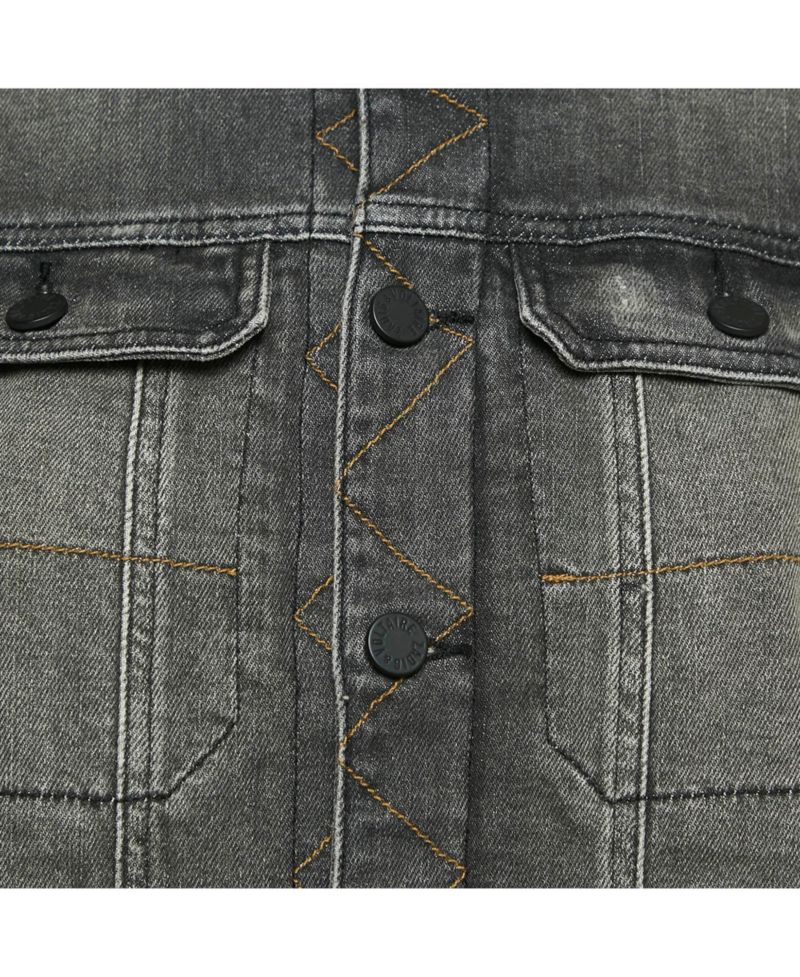 Women's Pre-Owned Zadig and Voltaire Grey Washed Denim Collar Neck Jacket