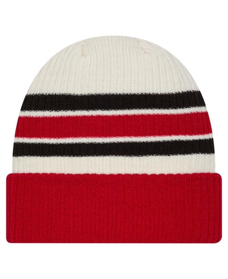 Men's Cream/Red Detroit Red Wings Vintage Cuffed Knit Hat