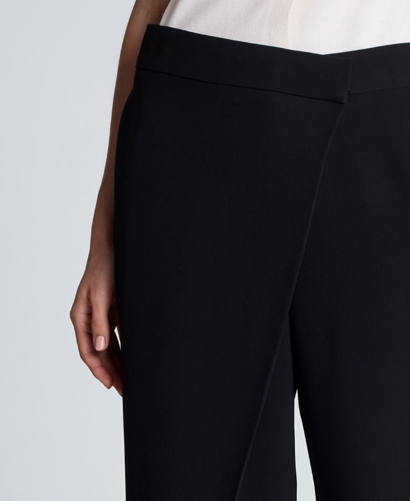 Women's Luxe Twill Fly Front Asymmetrical Crossover Pants