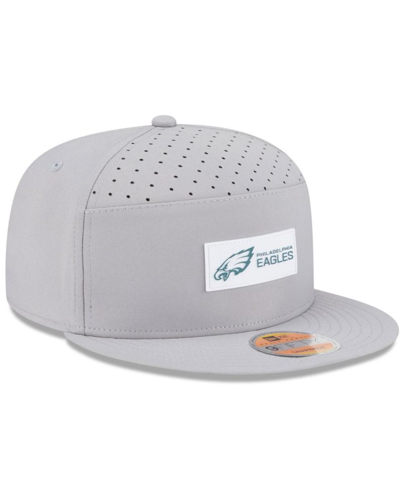 Men's Gray Philadelphia Eagles 2025 Sideline Split Panel 9FIFTY Snapback Hat
