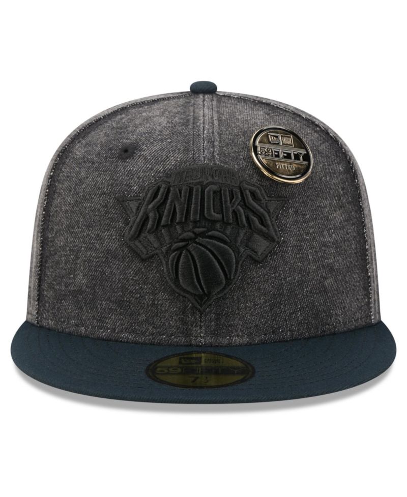 Men's Black New York Knicks Washed Denim 59FIFTY Fitted Hat