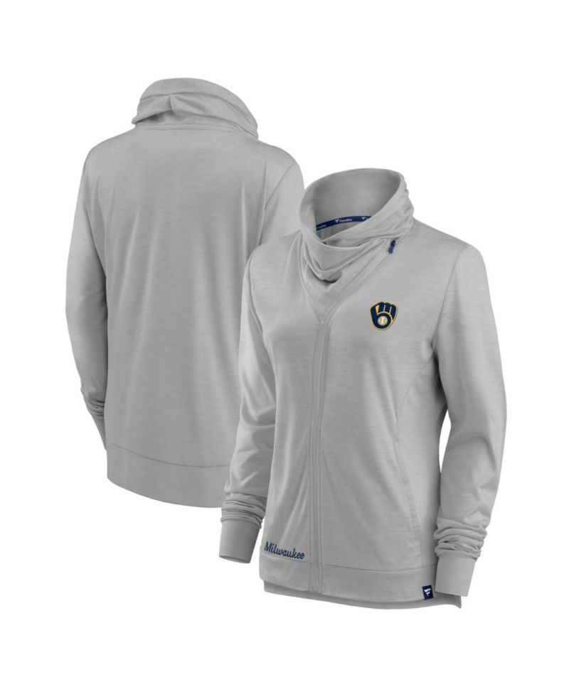 Women's Gray Milwaukee Brewers Break It Loose Full-Zip Jacket