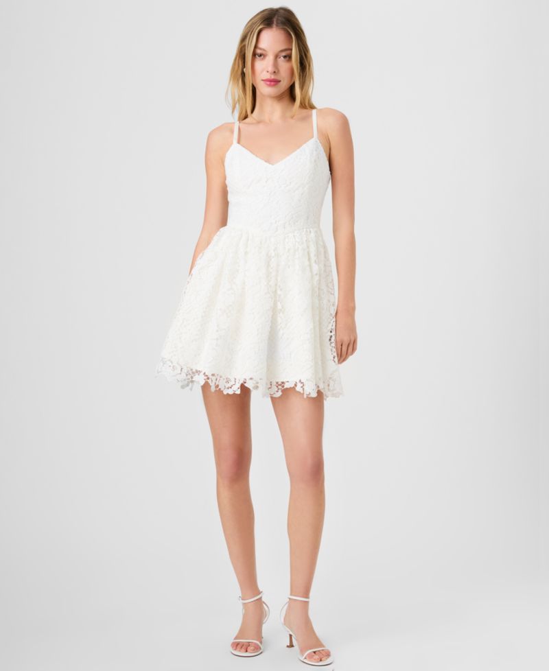 Women's Lace V-Neck Ballerina Mini Dress