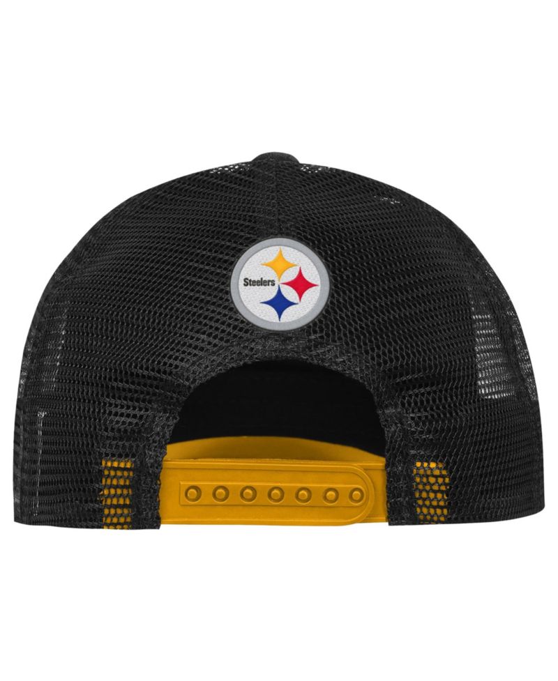 Big Boys' and Girls' Pittsburgh Steelers Handoff Foam Mesh Panels Trucker Hat