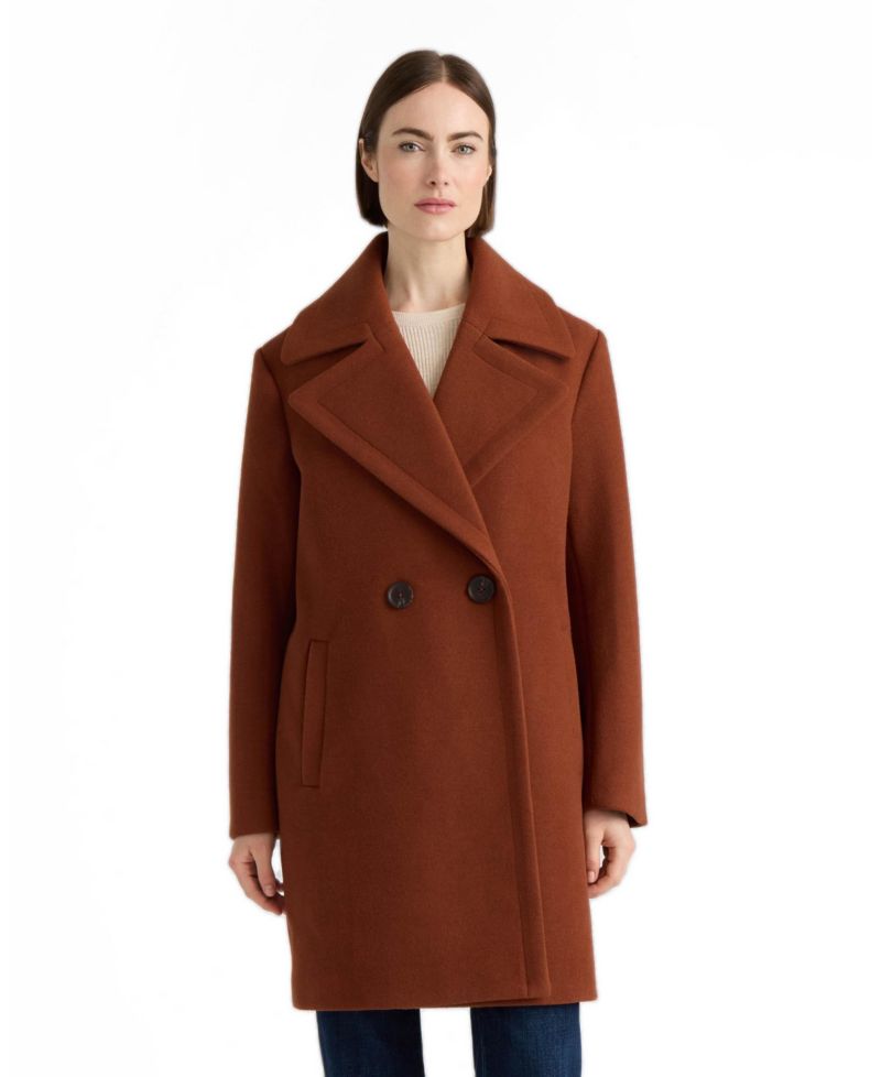 Women's Double-Breasted Oversized Notch-Collar Coat