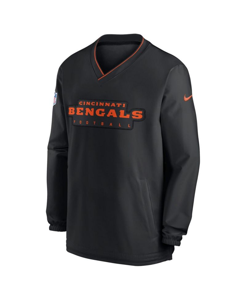 Men's Black Cincinnati Bengals Sideline Pullover Wind Shirt