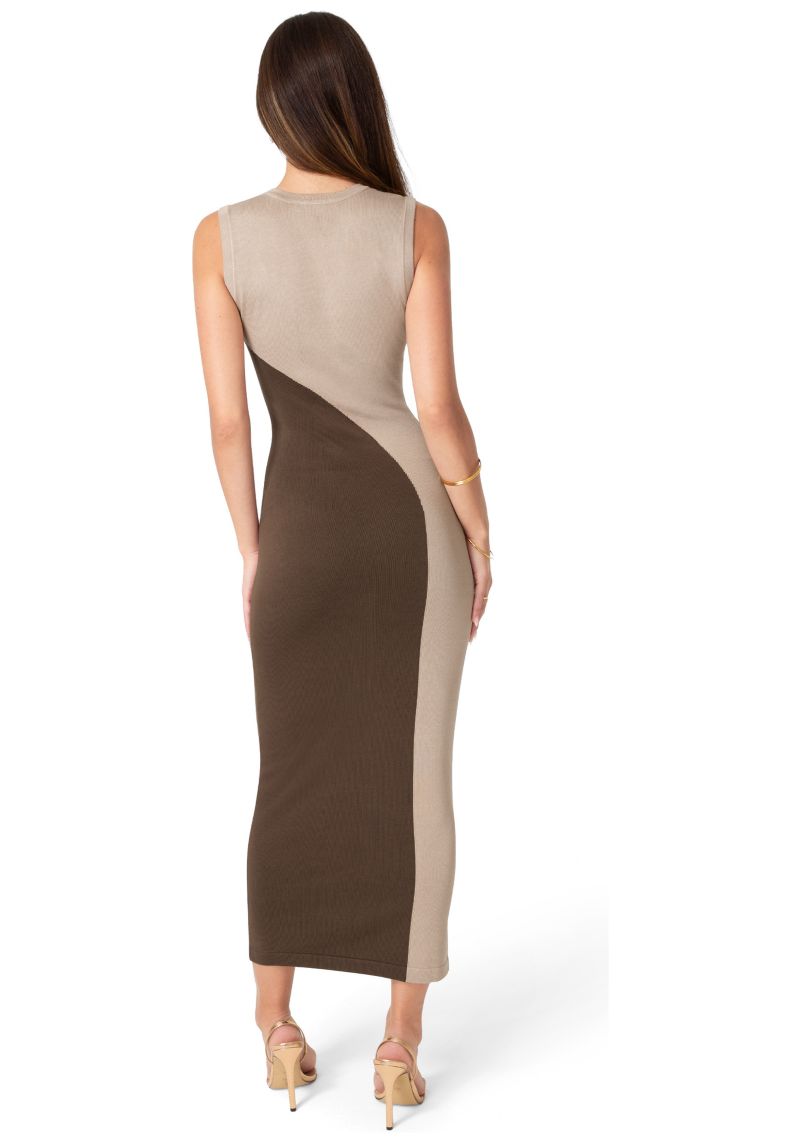 Women's Colorblock Sleeveless Maxi Dress