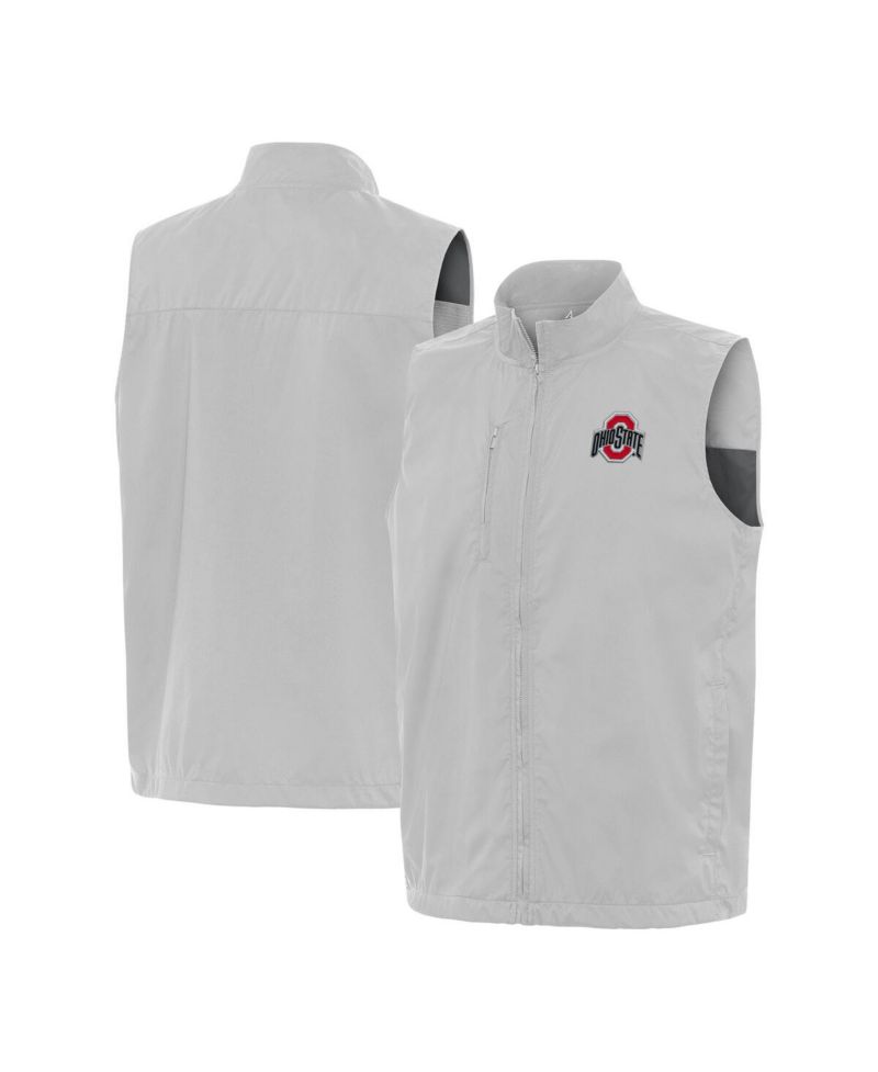 Men's Gray Ohio State Buckeyes Brisk Full-Zip Vest