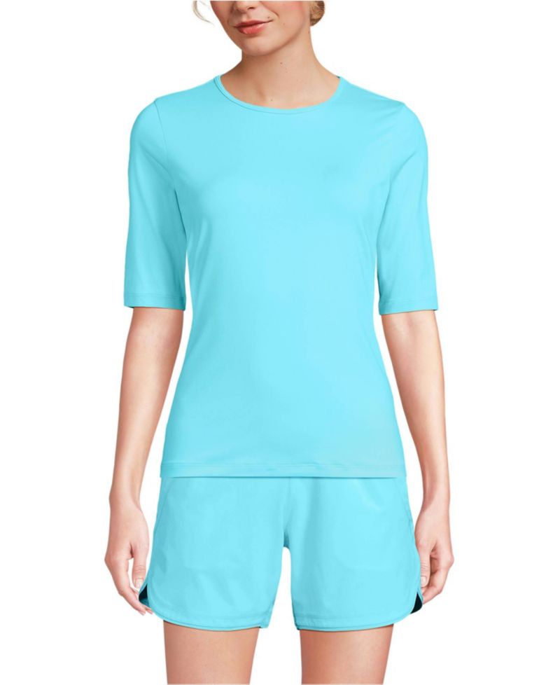Women's SunShade UPF 50 Elbow Sleeve Rash Guard Swim Tee