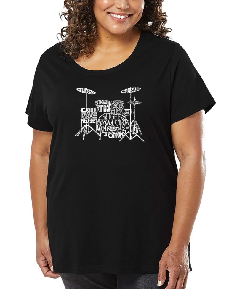 Plus Size Drums Word Art T-Shirt