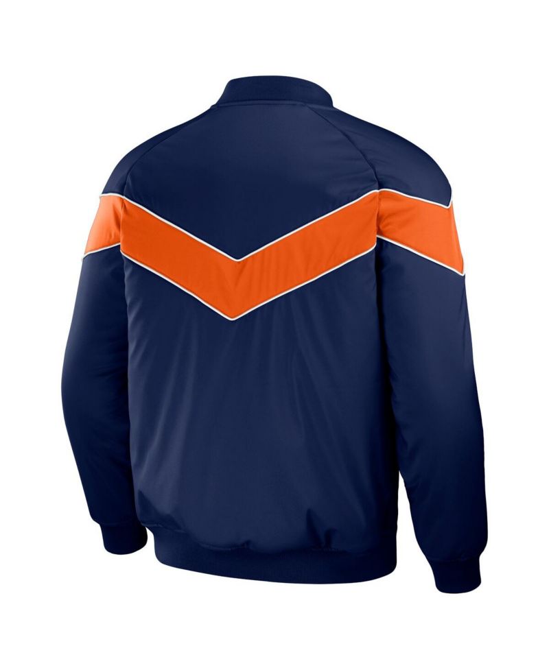 Men's Navy Detroit Tigers Baseball Raglan Full-Snap Jacket