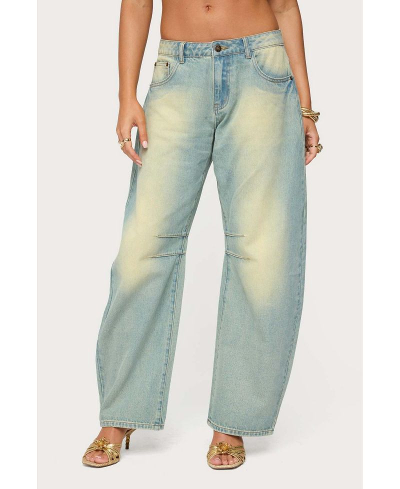 Women's Cayden Low Rise Washed Barrel Jeans