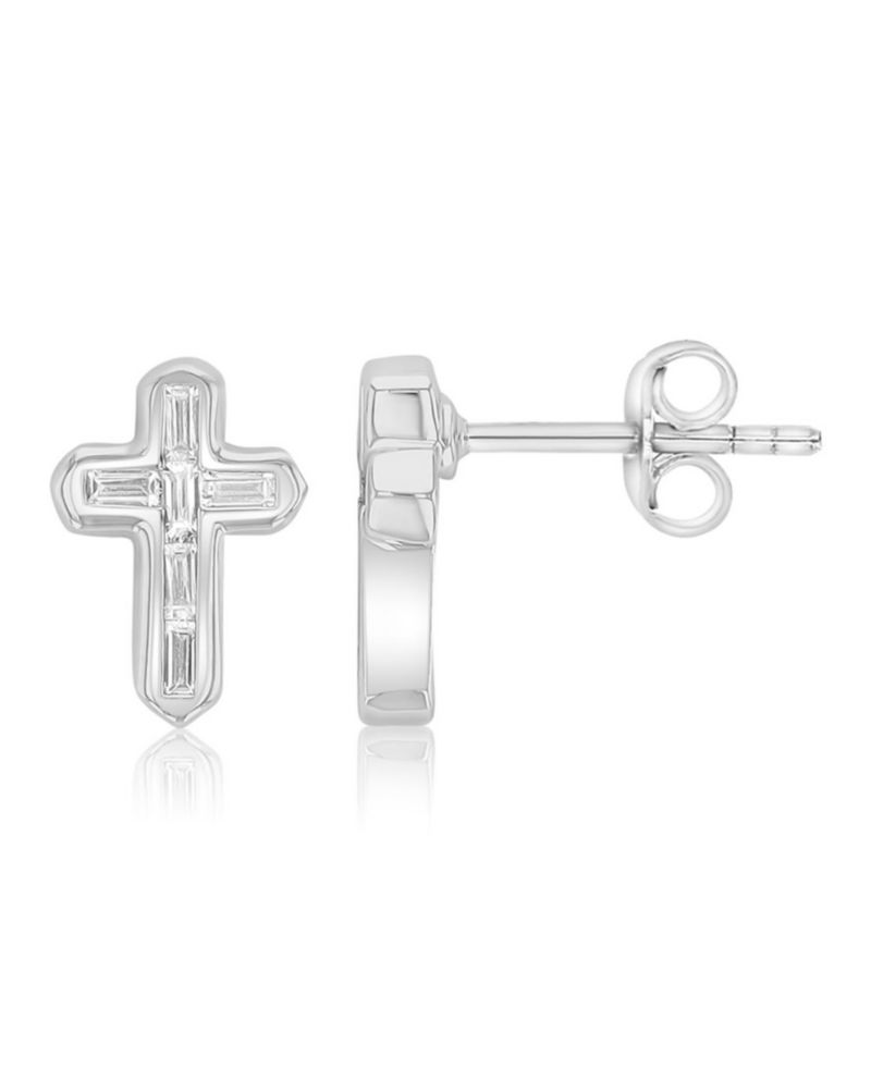 Cross Crystal Stud Earrings