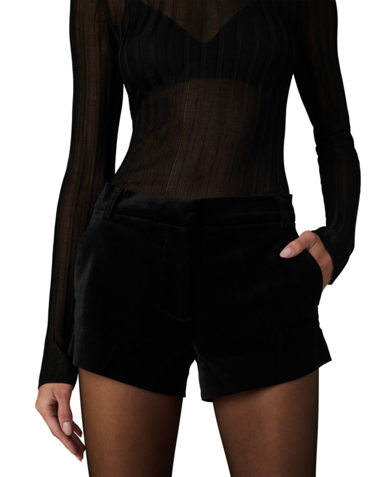 Women's High-Rise Trouser Velvet Shorts
