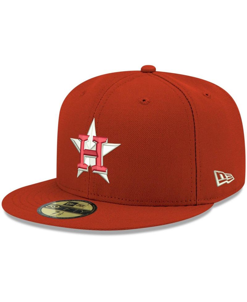 Men's Red Houston Astros Logo White 59FIFTY Fitted Hat