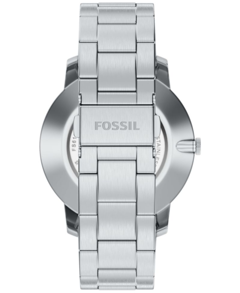 Men's Minimalist Three-Hand Stainless Steel Watch 44mm