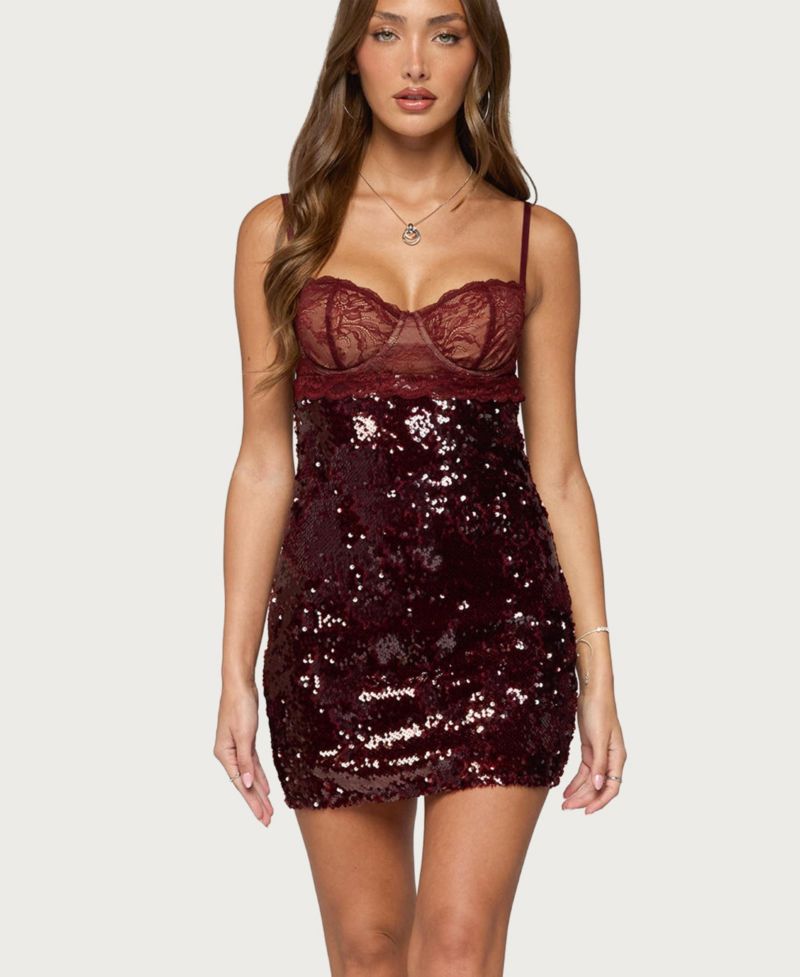 Women's Airi Sequin Sweetheart Neckline Mini Dress