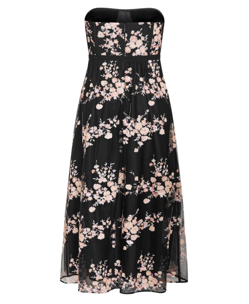 Plus Size Ambrosia Fit-and-Flare Embroidery Tulle Maxi Dress