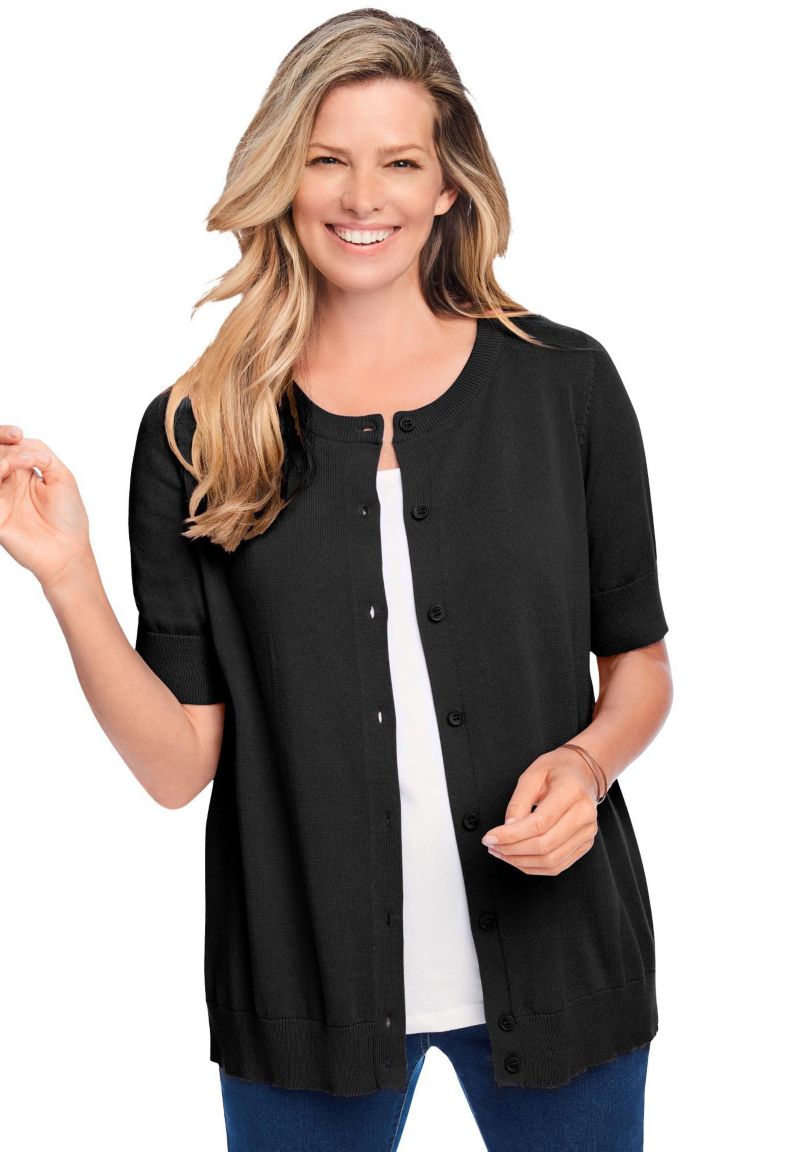 Women's Within Perfect Elbow Length Sleeve Cardigan Sweater