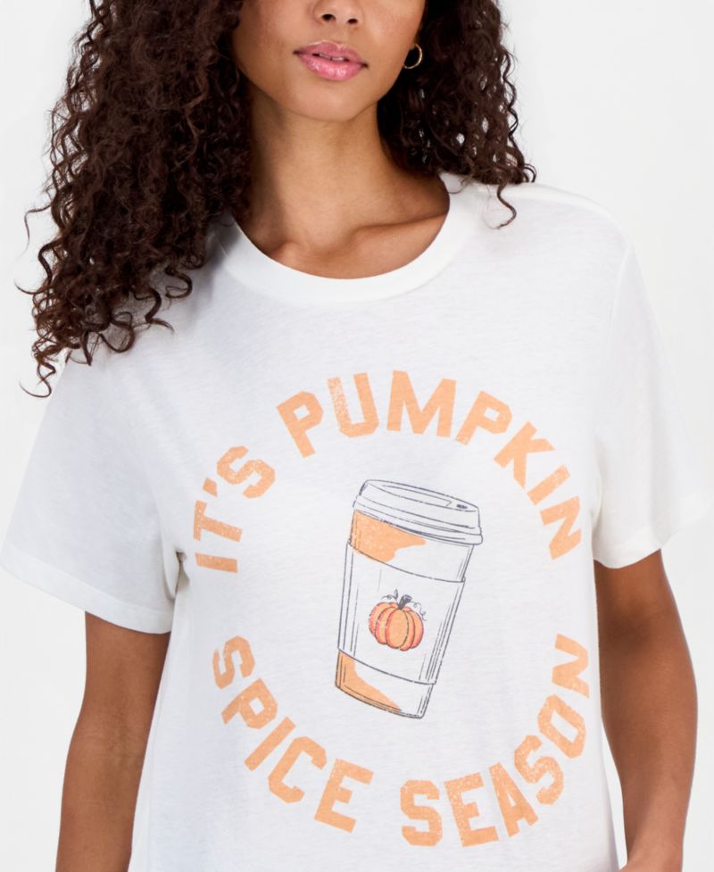 Juniors' Pumpkin Spice Graphic-Print T-Shirt
