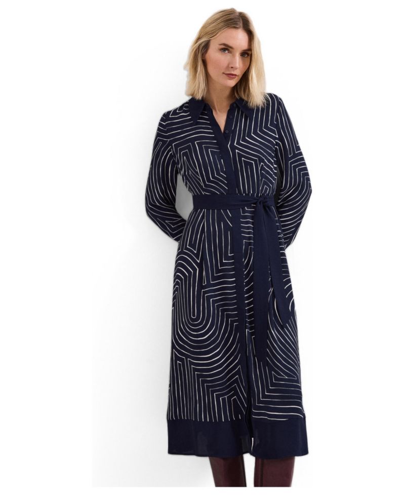 Women's Charlotte Long-Sleeve Belted Midi Dress