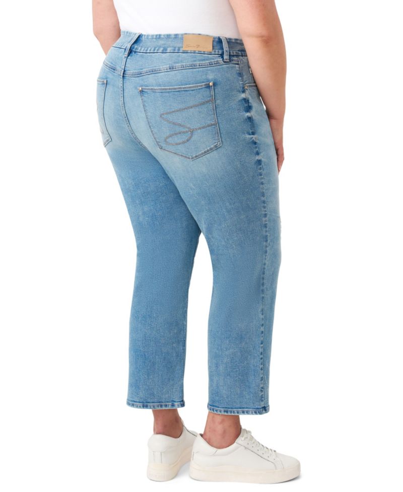 Plus Size Tummyless Ankle Straight Jeans