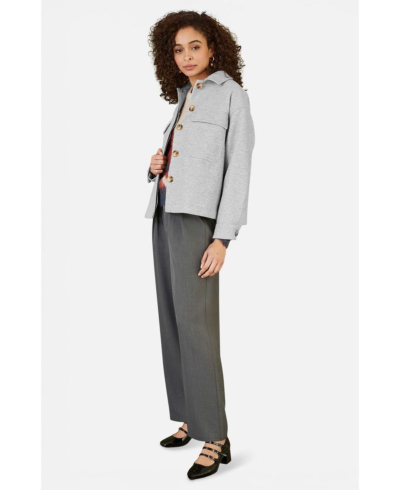 Women's Textured Finish Patch Pocket Shacket