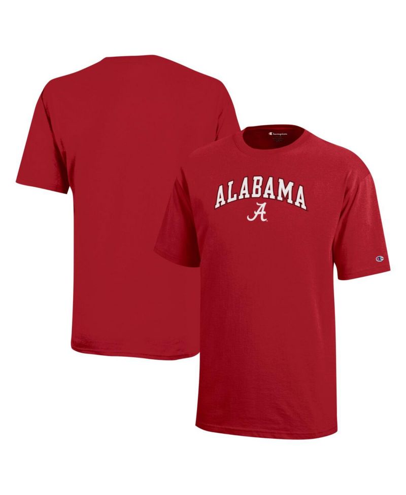 Big Boys and Girls Crimson Alabama Crimson Tide Arch Over Logo T-Shirt