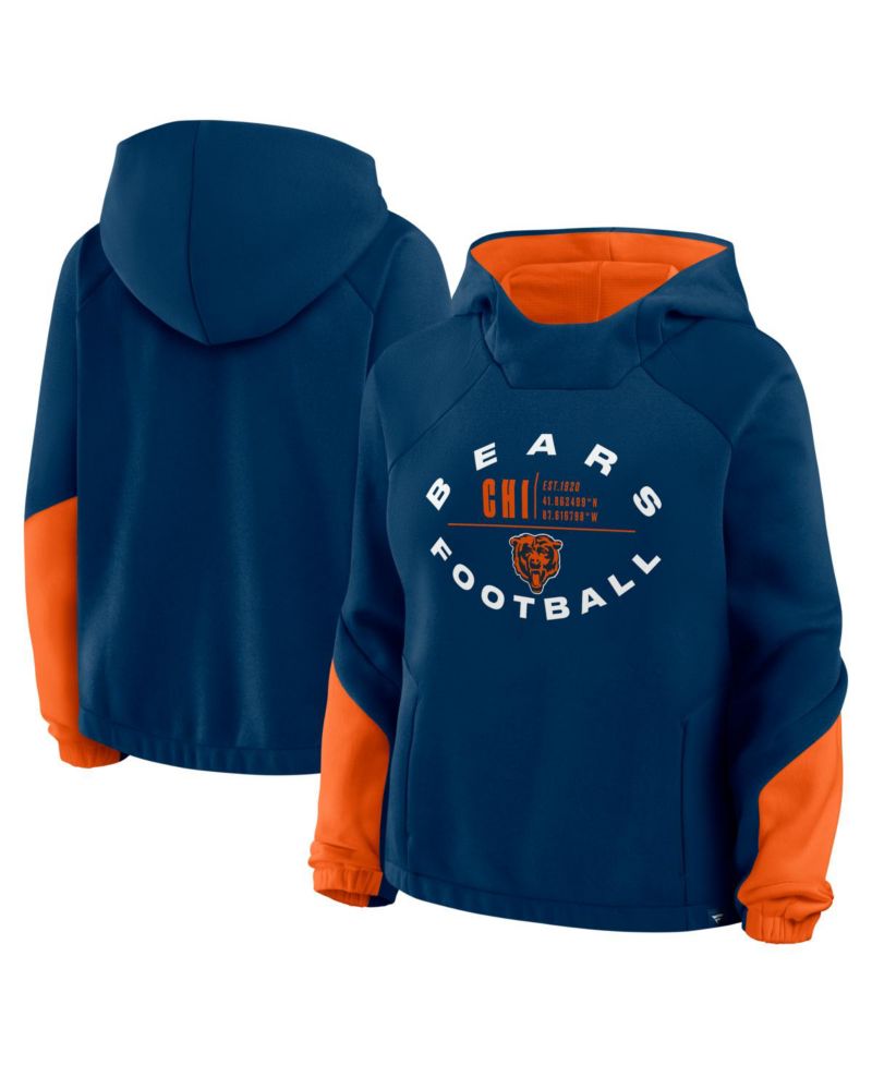 Women's Navy Chicago Bears Oversized Redzone Bubble Screen Pullover Hoodie