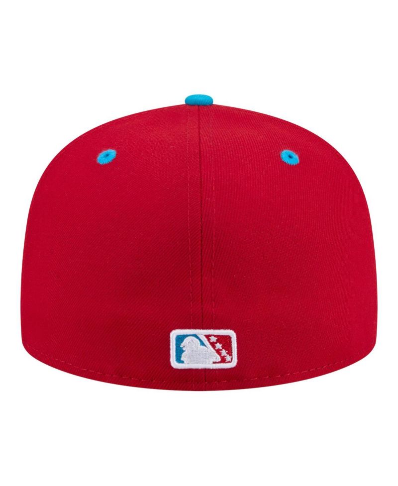 Men's Red/Pastel Blue Biloxi Shuckers Minor League Theme Nights 59FIFTY Fitted Hat