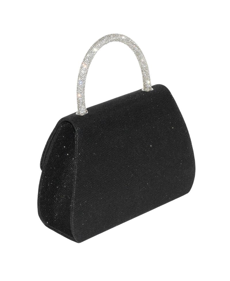 Ladies' Evening Bag with Glitter Handle and Bow