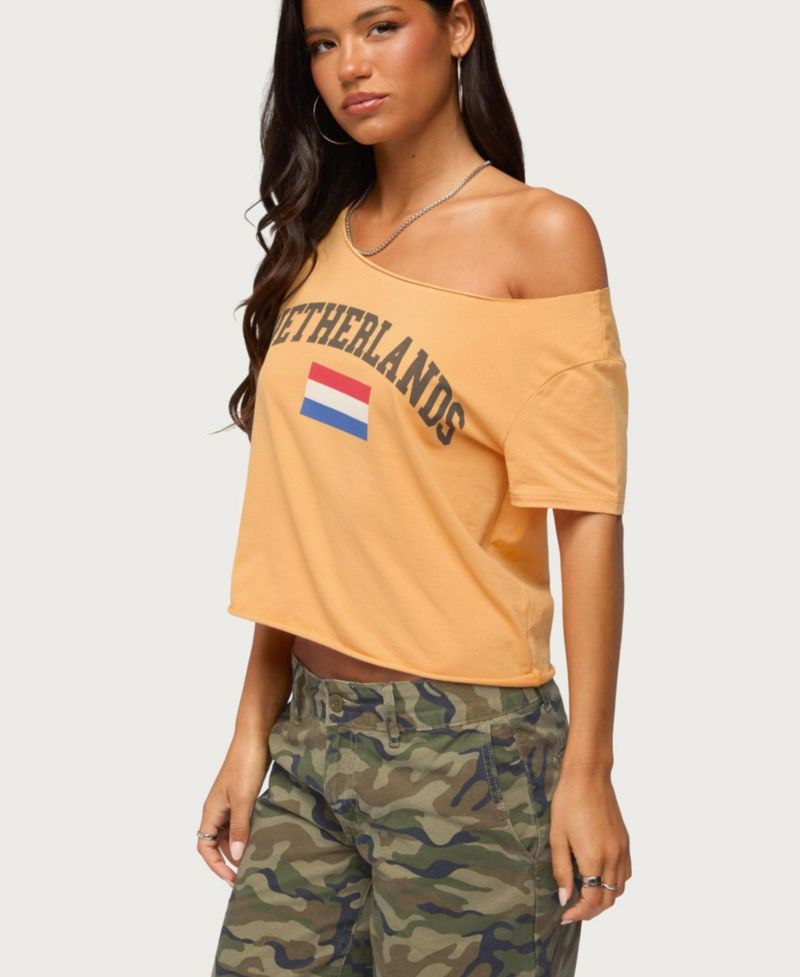 Women's Netherlands Off Shoulder T Shirt