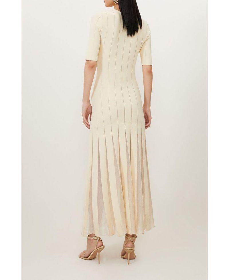 Women's Knit Full Skirt Midi Dress